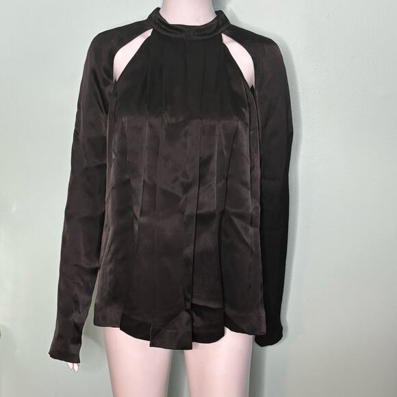 C/Meo Collective Can’t Resist Cutout Blouse Long Sleeve Black Women's Size Small - Picture 3 of 9
